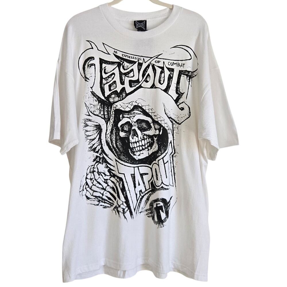 Cyber Grunge Y2K Deadstock Revival TAPOUT Graphic Skull/Wings Streetwear XXL